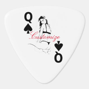 Queen of Spades Bikini Girl Thunder_Cove Guitar Pick