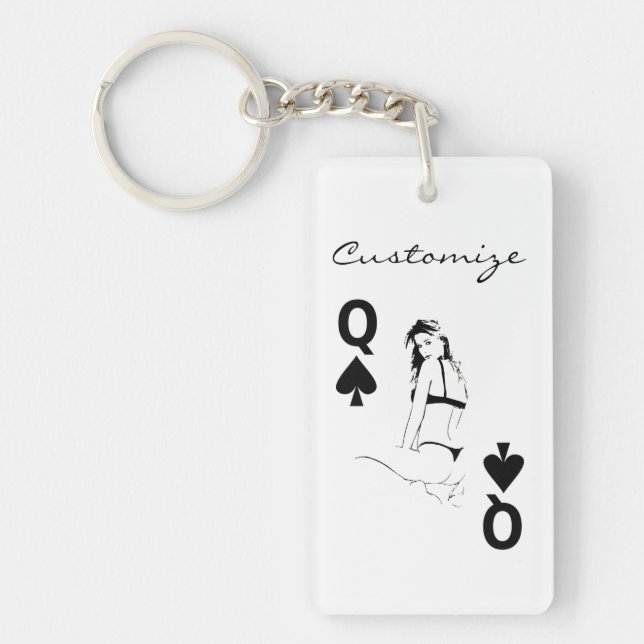 Queen of Spades Bikini Girl Thunder_Cove Keychain (Front)