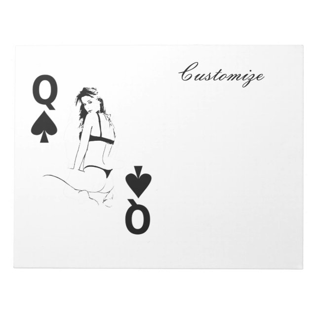 Queen of Spades Bikini Girl Thunder_Cove  Notepad (Front)