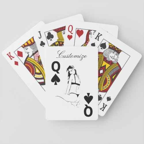 Queen of Spades Bikini Girl Thunder_Cove Playing Cards