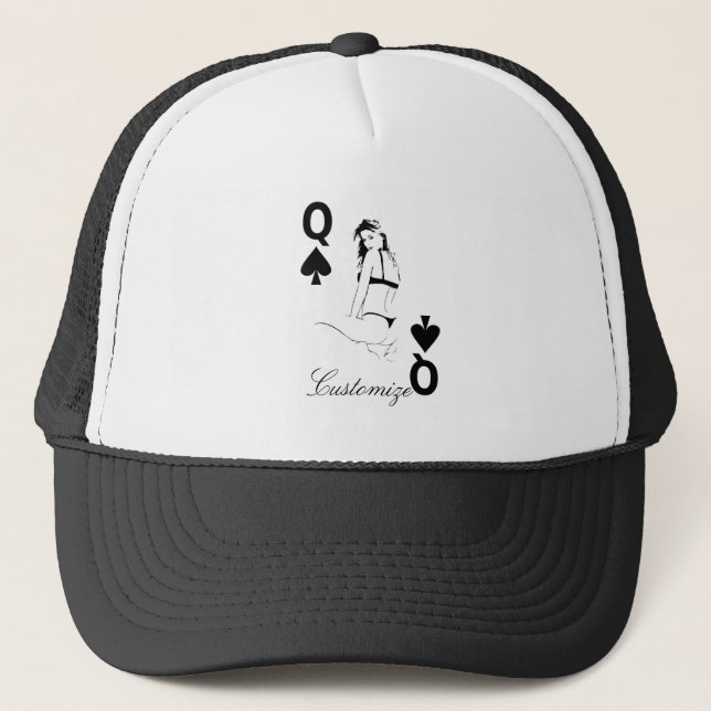 Queen of Spades Bikini Girl Thunder_Cove Trucker Hat (Front)