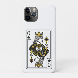 Queen of Spades — Black & Gold iPhone 11 Pro Case