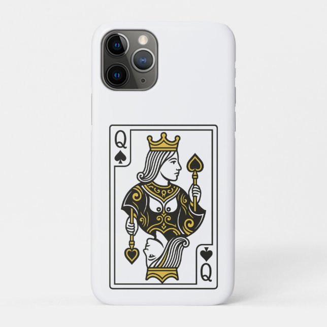 Queen of Spades — Black & Gold Case-Mate iPhone Case (Back)