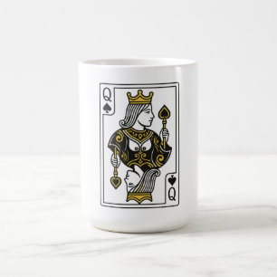 Queen of Spades — Black & Gold Coffee Mug