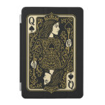 Queen of Spades — Black &amp; Gold Royal Filigree iPad Mini Cover