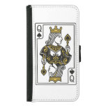 Queen of Spades — Black &amp; Gold Samsung Galaxy S5 Wallet Case