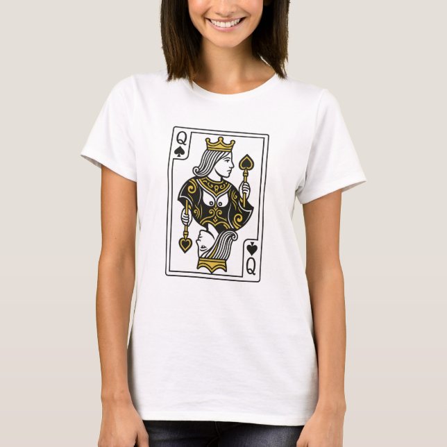 Queen of Spades — Black & Gold T-Shirt (Front)