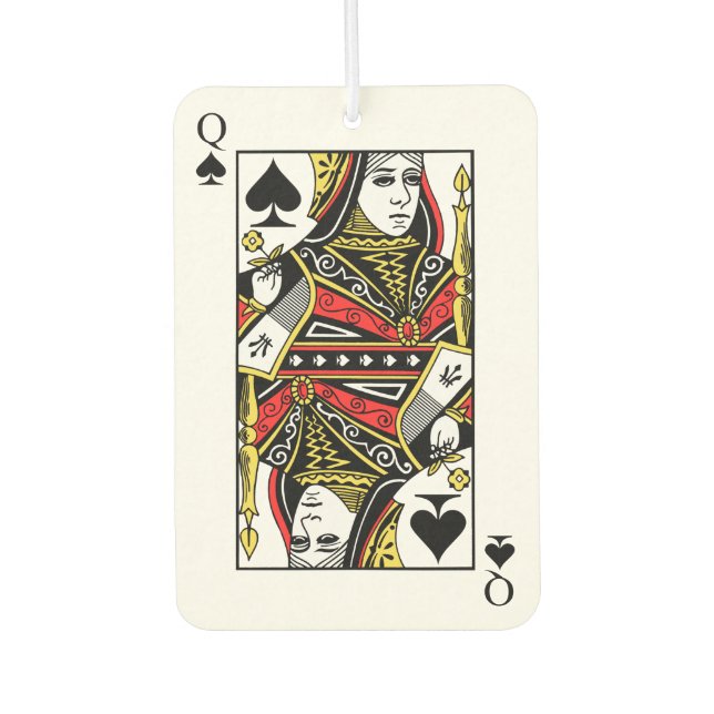 Queen of Spades Car Air Freshener (Front)