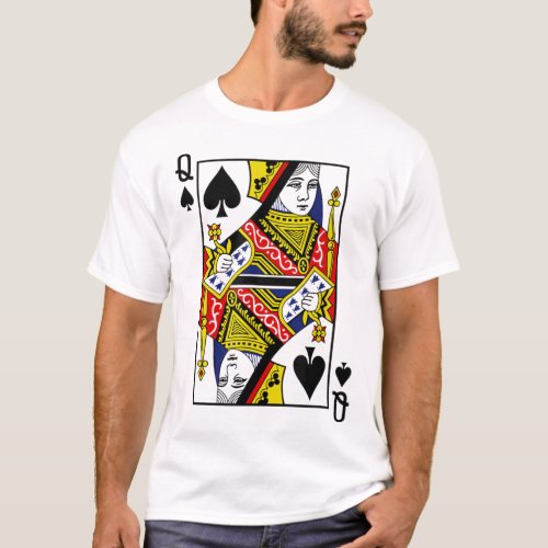 Queen of Spades  Card Suit Halloween Costume Poker T_Shirt