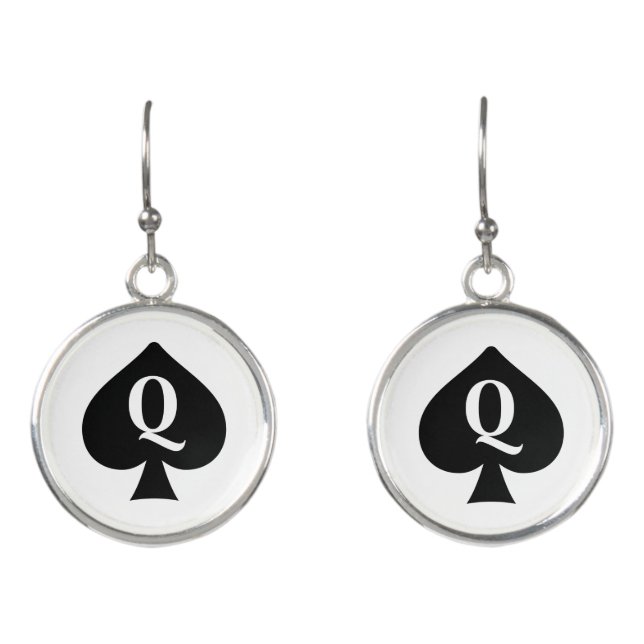 Queen of Spades Earrings (Front)