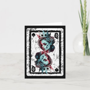 Queen Of Spades Gothic Card Game Halloween Creepy