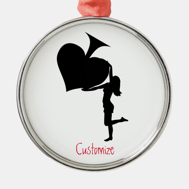 Queen of Spades Holding Black Ace Thunder_Cove Metal Ornament (Front)