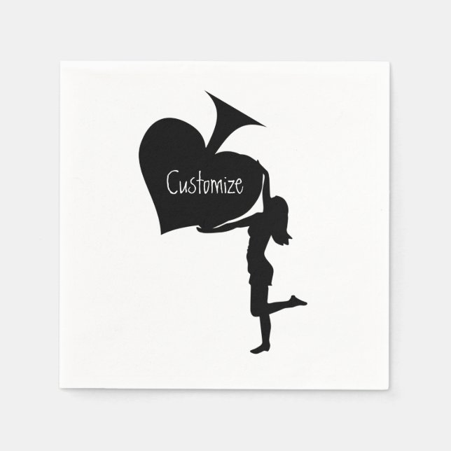 Queen of Spades Holding Black Ace Thunder_Cove Napkins (Front)
