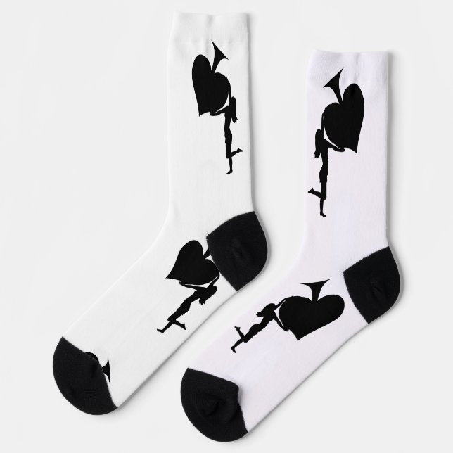 Queen of Spades Holding Black Ace Thunder_Cove Socks (Left)