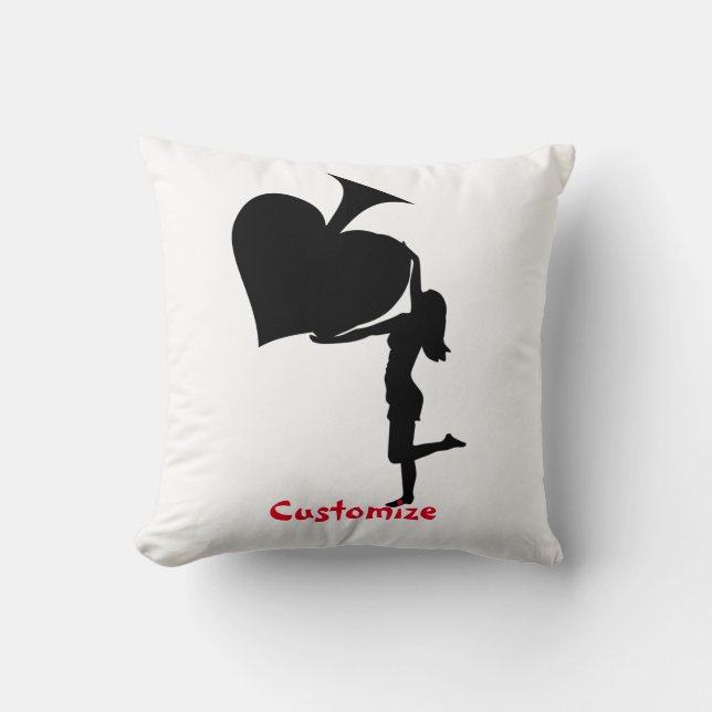 Queen of Spades Holding Black Ace Thunder_Cove  Throw Pillow (Front)