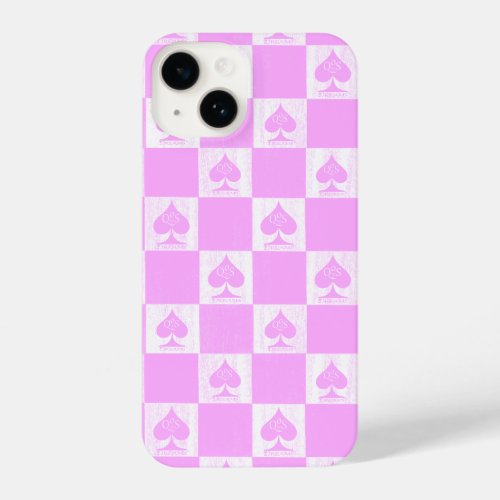 Queen of Spades iPhone Case Cute Pink Checkers QoS