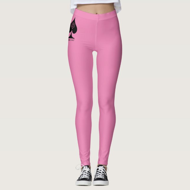 Queen of Spades Leggings Hotwife Pink QoS Style (Front)