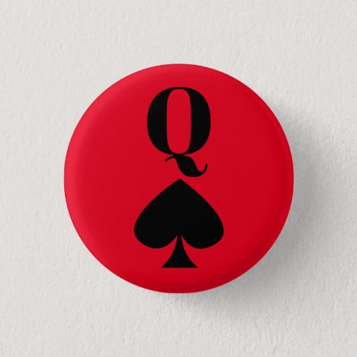 Queen of Spades _ Playing Card Symbol Classic Button