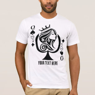 Queen of Spades playing card symbol with elegant T-Shirt