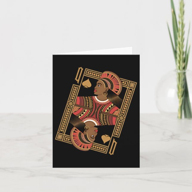 Queen Of Spades Poker Card Afro American Black His (Front)
