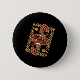 Queen Of Spades Poker Card Afro American Black His Button