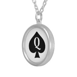 Queen Of Spades Silver Plated Necklace Zazzle queen-of-spades-silver-plated-necklace-zazzle