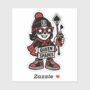 Queen of Spades Street Mascot — Pro Grind Edition Sticker