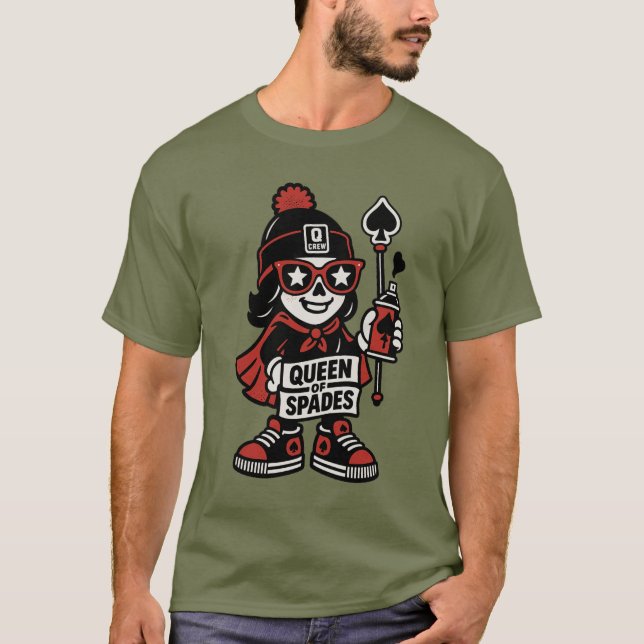 Queen of Spades Street Mascot — Pro Grind Edition T-Shirt (Front)