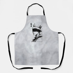 Queen of Spades (Style 1) Fine Art Drawing Apron