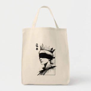 Queen of Spades (Style 1) Fine Art Drawing Tote Bag