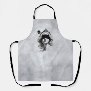 Queen of Spades (Style 2) Fine Art Drawing Apron