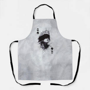 Queen of Spades (Style 3) Fine Art Drawing Apron