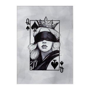 Queen of Spades (Style-7) Fine Art Drawing