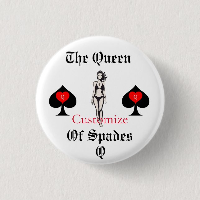 Queen of Spades Tarot Card Thunder_Cove Button (Front)