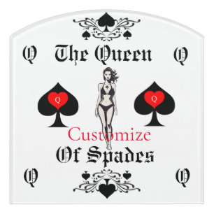 Queen of Spades Tarot Card Thunder_Cove Door Sign