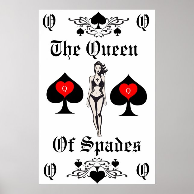 Queen of Spades Tarot Card Thunder_Cove Poster (Front)