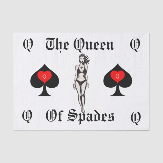 Queen of Spades Tarot Card Thunder_Cove Tissue Paper (Front)