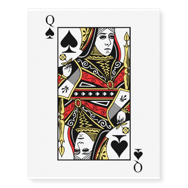 Queen of Spades Temporary Tattoos (Front)