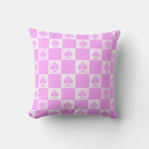 Queen of Spades Throw Pillow Cute Checkers QoS