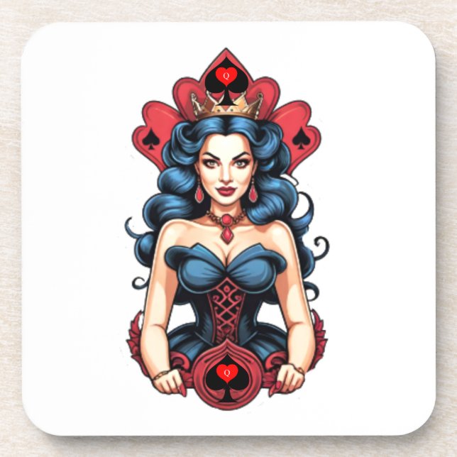 Queen of Spades Thunder_Cove Beverage Coaster (Front)