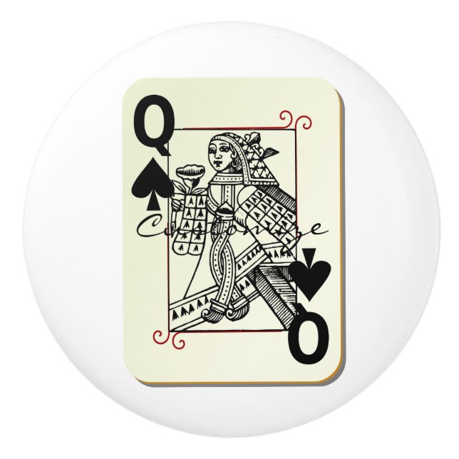 Queen of Spades Thunder_Cove Ceramic Knob (Front)