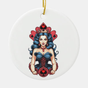 Queen of Spades Thunder_Cove Ceramic Ornament
