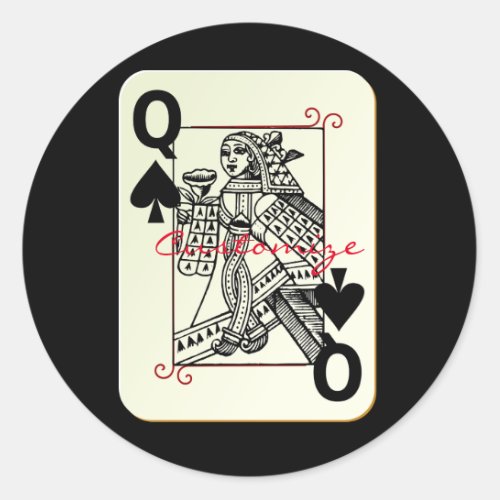 Queen of Spades Thunder_Cove Classic Round Sticker