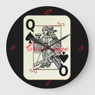 Queen of Spades Thunder_Cove Large Clock