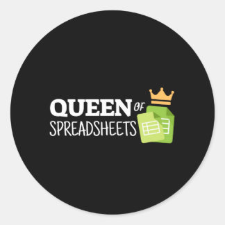 Queen of spreadsheets classic round sticker