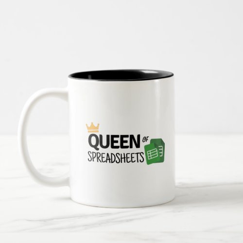 Queen of spreadsheets Two_Tone coffee mug