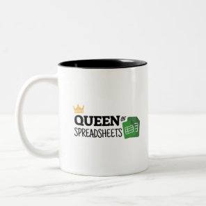 Queen of spreadsheets Two-Tone coffee mug