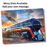 Queen of Steam J611 Norfolk Western Locomotive Jig Jigsaw Puzzle<br><div class="desc">Queen of Steam J 611 Norfolk & Western Engine at the Strasburg Rail.Road - Add a Greeting and Name - or blank to delete any text - - See my store for lots more great train gift ideas.</div>