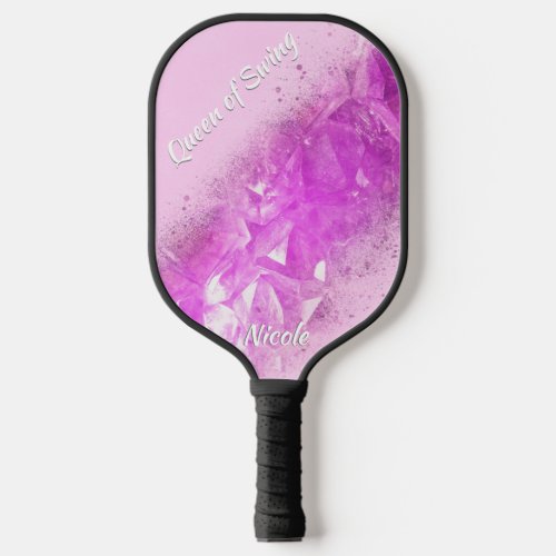 Queen Of Swing Purple Gems Spraypaint Pickleball Paddle