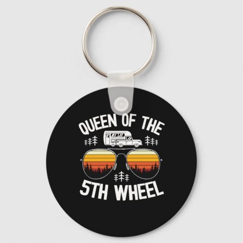 Queen Of The 5th Wheel Funny Camping Keychain